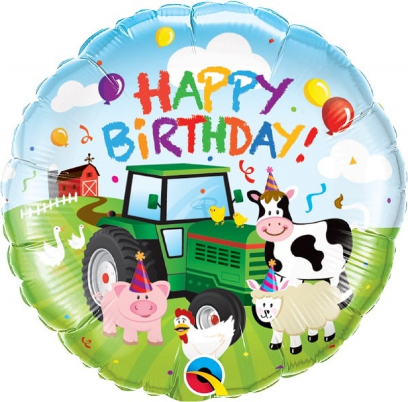 Folienballon Happy Birthday Barnyard Bauernhof