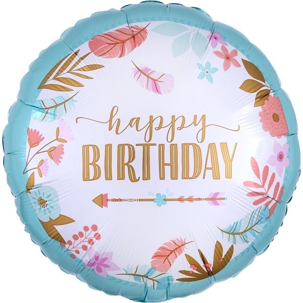 Folienballon Happy Birthday Boho