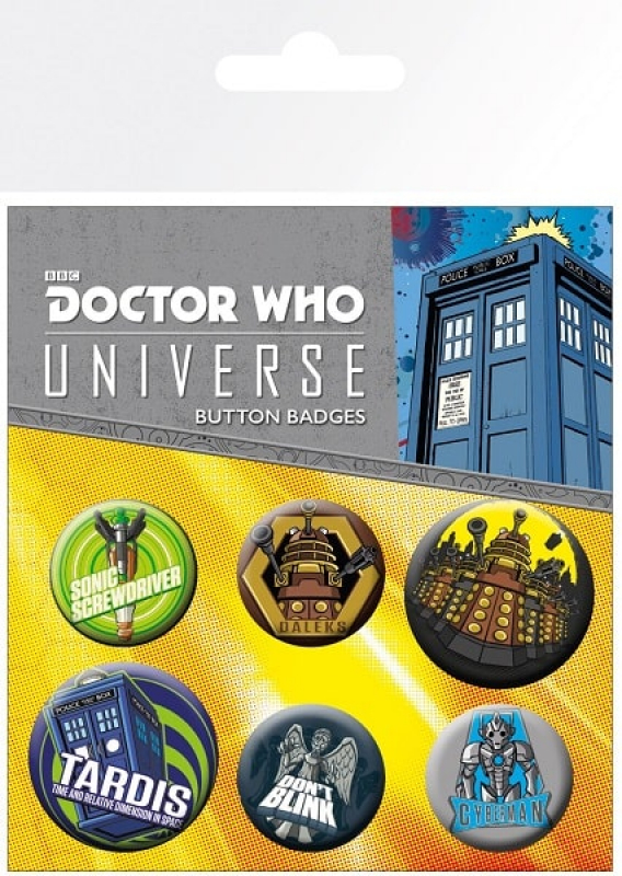 Doctor Who Alien Adventures Button 6er Set
