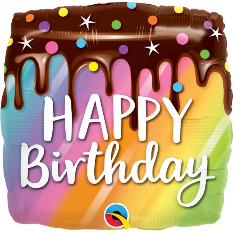 Folienballon Birthday Rainbow rip Cake