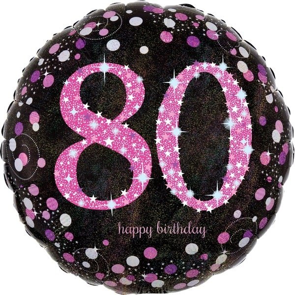 Folienballon Happy Birthday pink 80