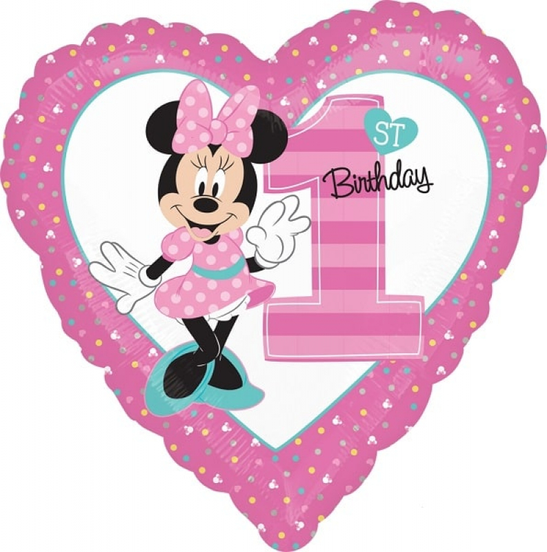 Folienballon Walt Disney Minnie 1. Birthday