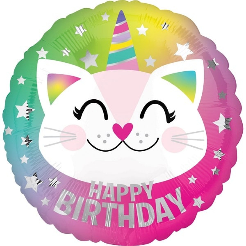 Folienballon Birthday Caticorn