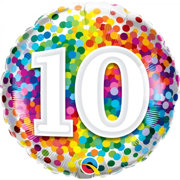Folienballon Rainbow Confetti Birthday 10