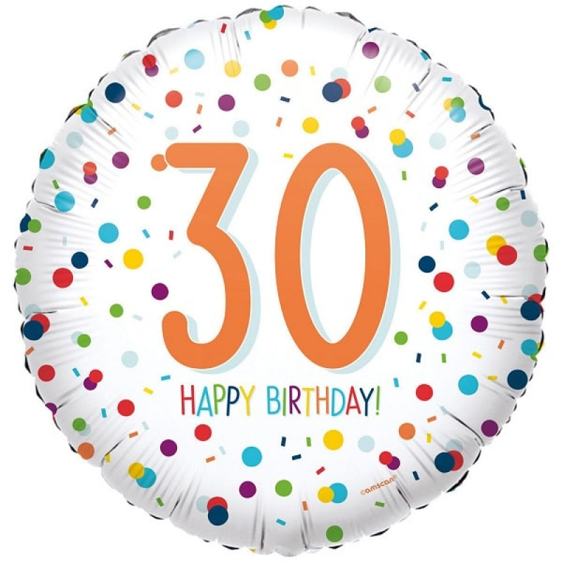 Folienballon Confetti Bday Happy Birthday 30.