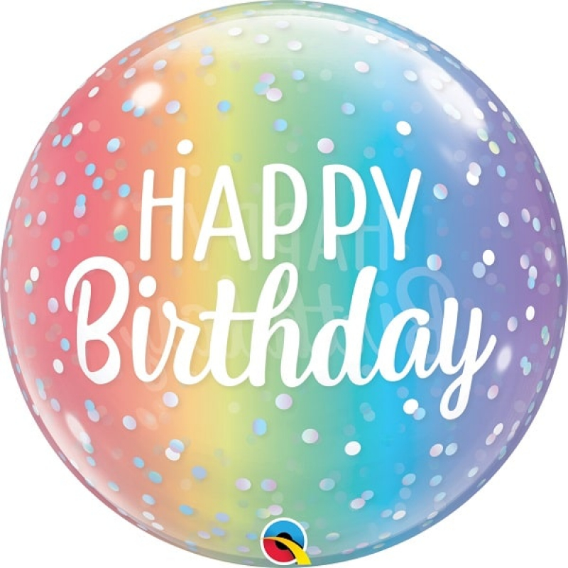Single Bubble Ballon Birthday Ombre & Dots