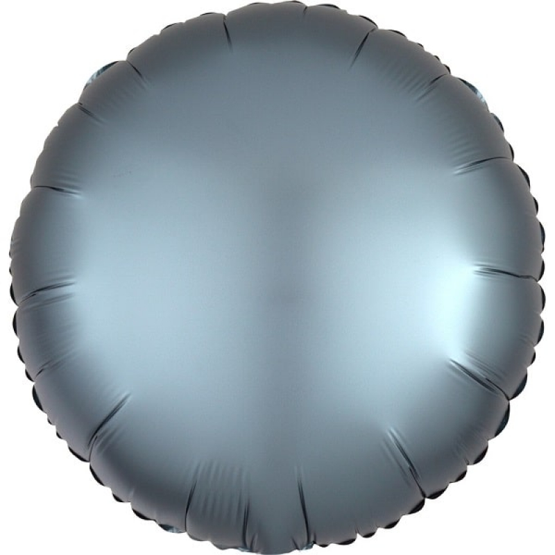 Folienballon Rund Satin blau-grau