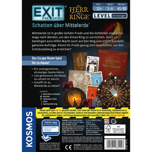 Exit Das Spiel Schatten über Mittelerde