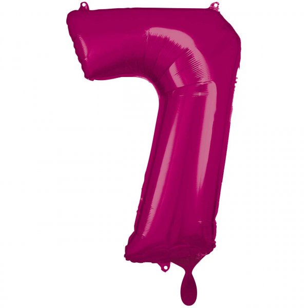 Folienballon Zahl 7 XXL pink