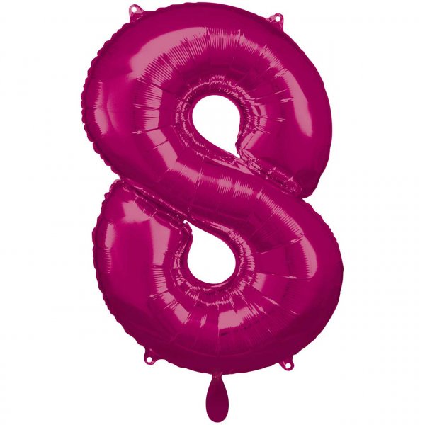 Folienballon Zahl 8 XXL pink