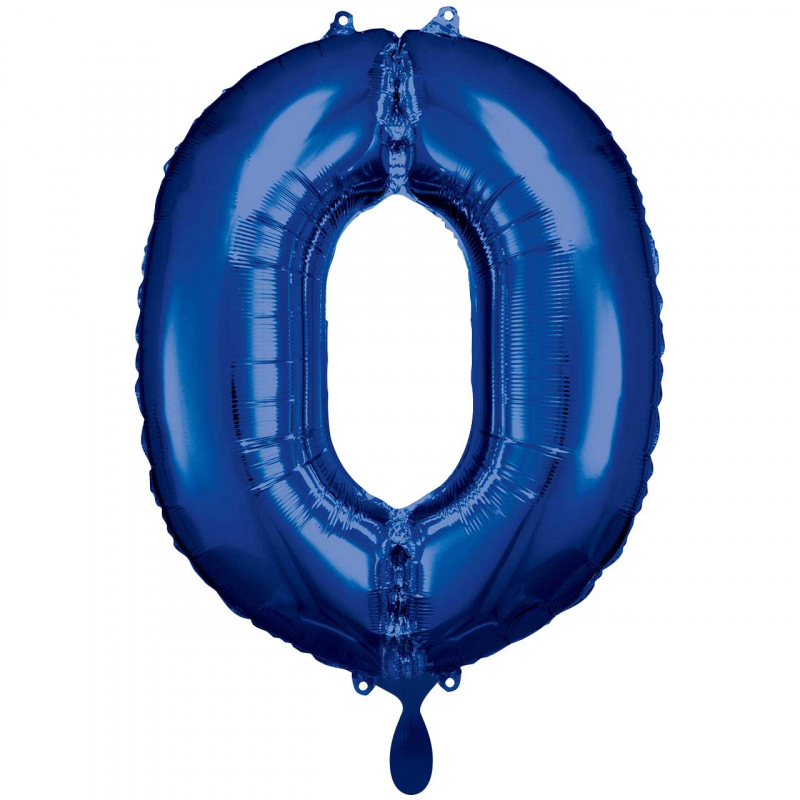 Folienballon Zahl 0 XXL blau