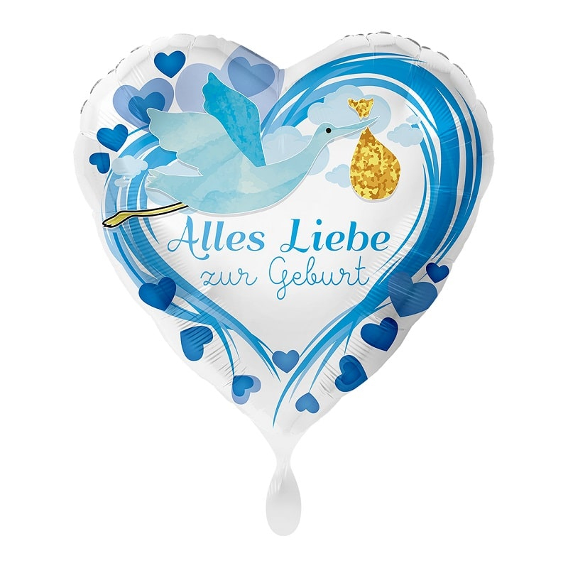 Folienballon - Alles Liebe zur Geburt blau