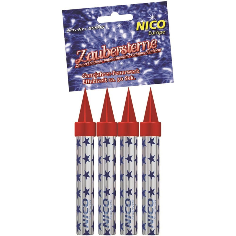 Zaubersterne - Zimmerfontäne 30 Sek. - 4er Set