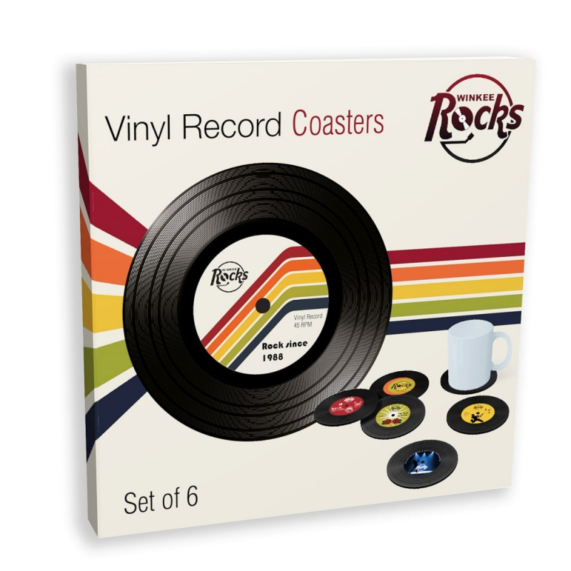 Winkee Rocks Vinyl Rock Untersetzer 6er Set