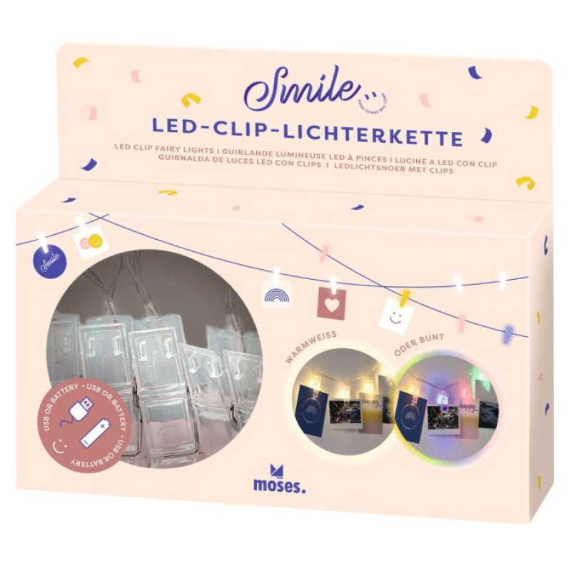 Smile LED-Clip Lichterkette