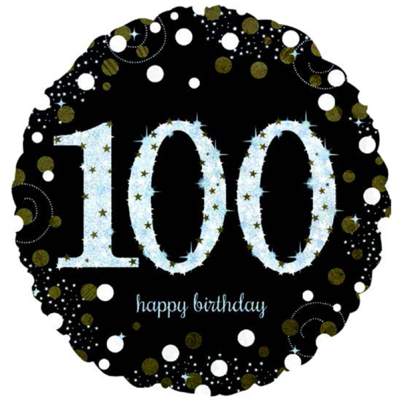 Folienballon Happy Birthday black 100