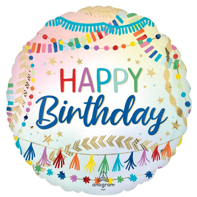 Folienballon - Birthday Streamers