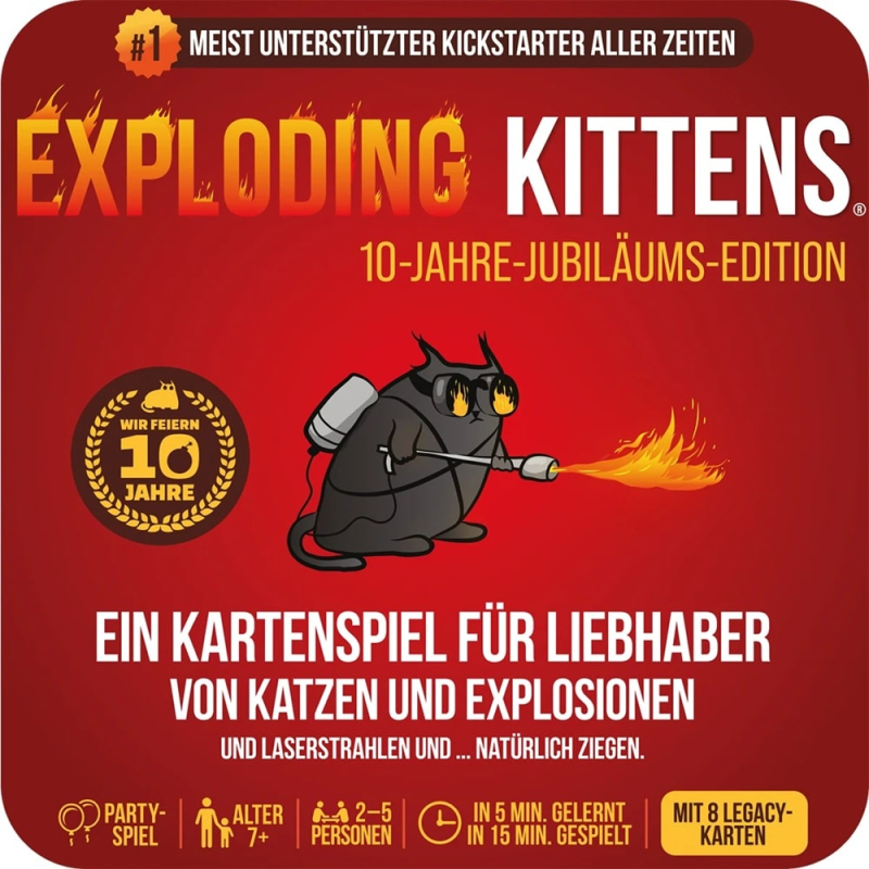 Exploding Kittens 10-Jahre-Jubiläums-Edition Kartenspiel