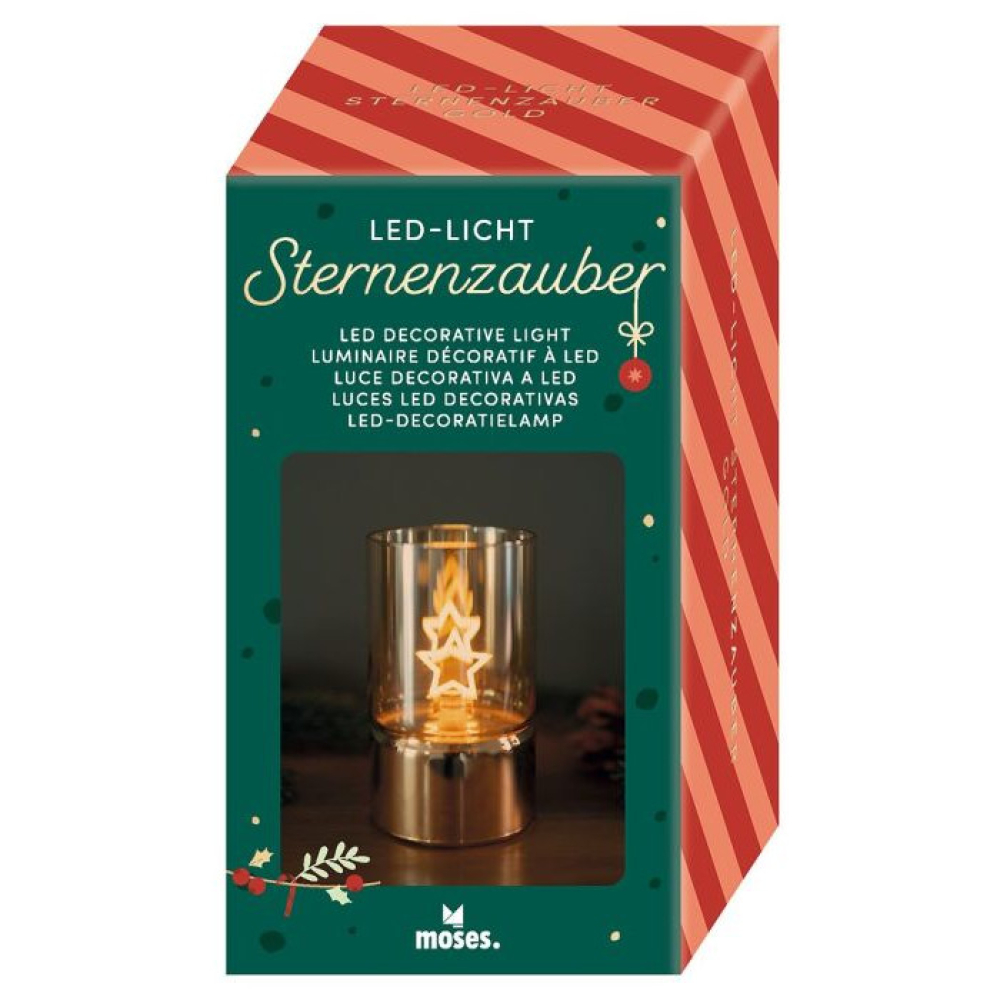 Sternenzauber - LED-Dekoleuchte gold