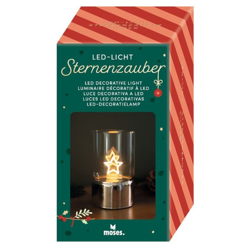 Sternenzauber - LED-Dekoleuchte silber